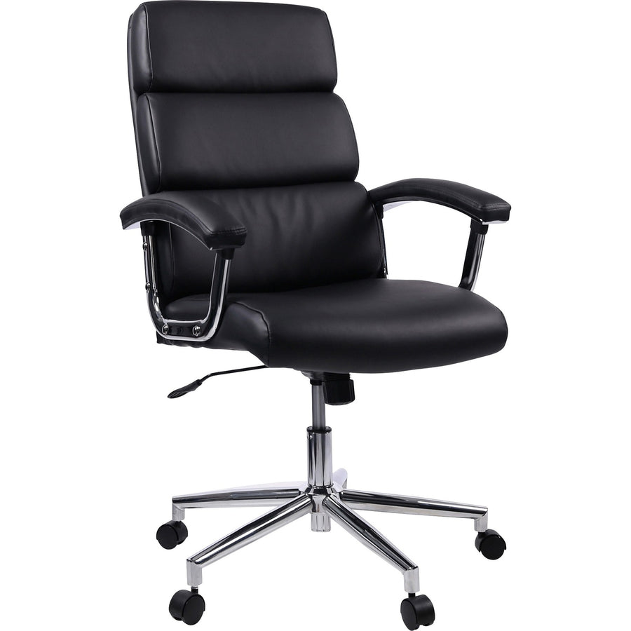 Lorell High-back Office Chair, 27.3" x 46.6", Upholstered Arm, LLR20018