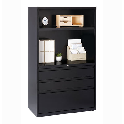 Lorell File/File Lateral File Combo Unit, Black, LLR66205