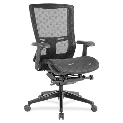 Lorell Checkerboard Design Mesh High-Back Chair, LLR85560