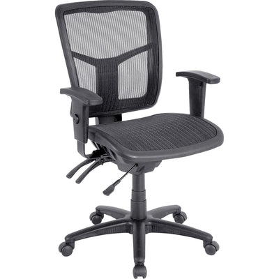 Lorell Mid-Back Mesh Swivel Office Chair, Silver, LLR86904