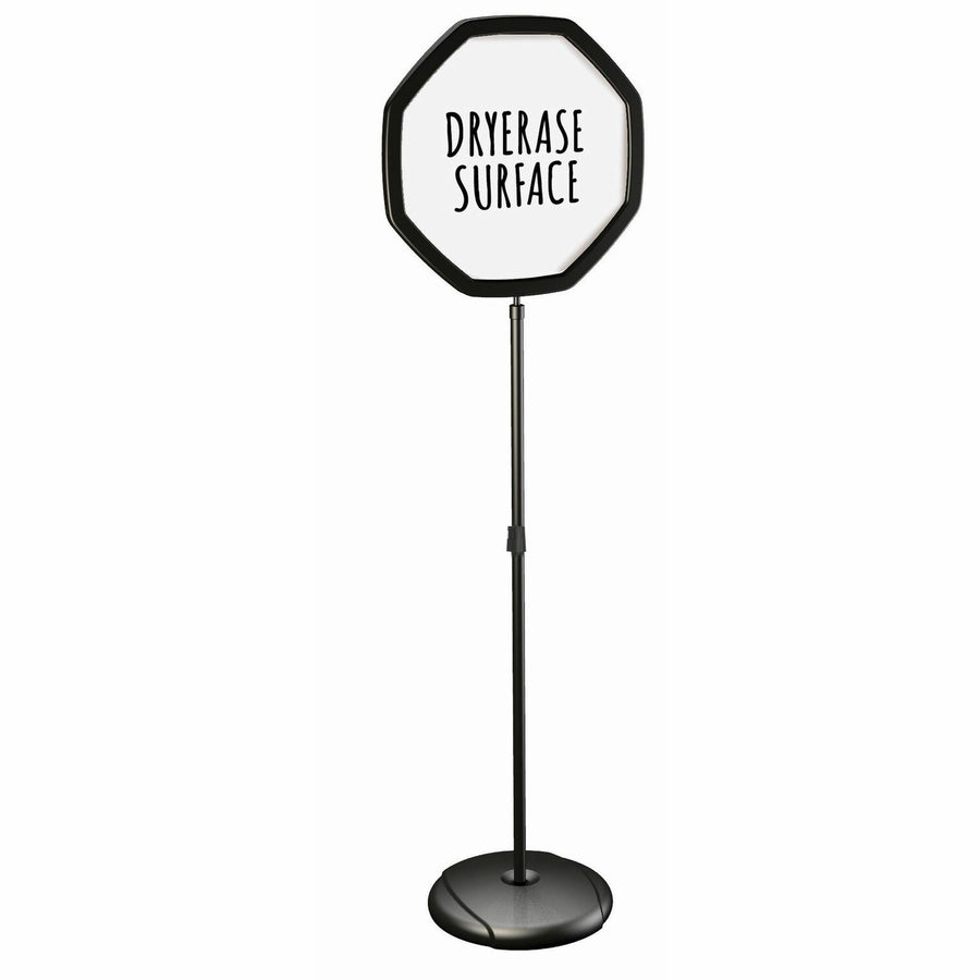 MasterVision Octogonal Floor Sign, 16" x 63", White, Plastic, Magnetic, BVCSIG08070101