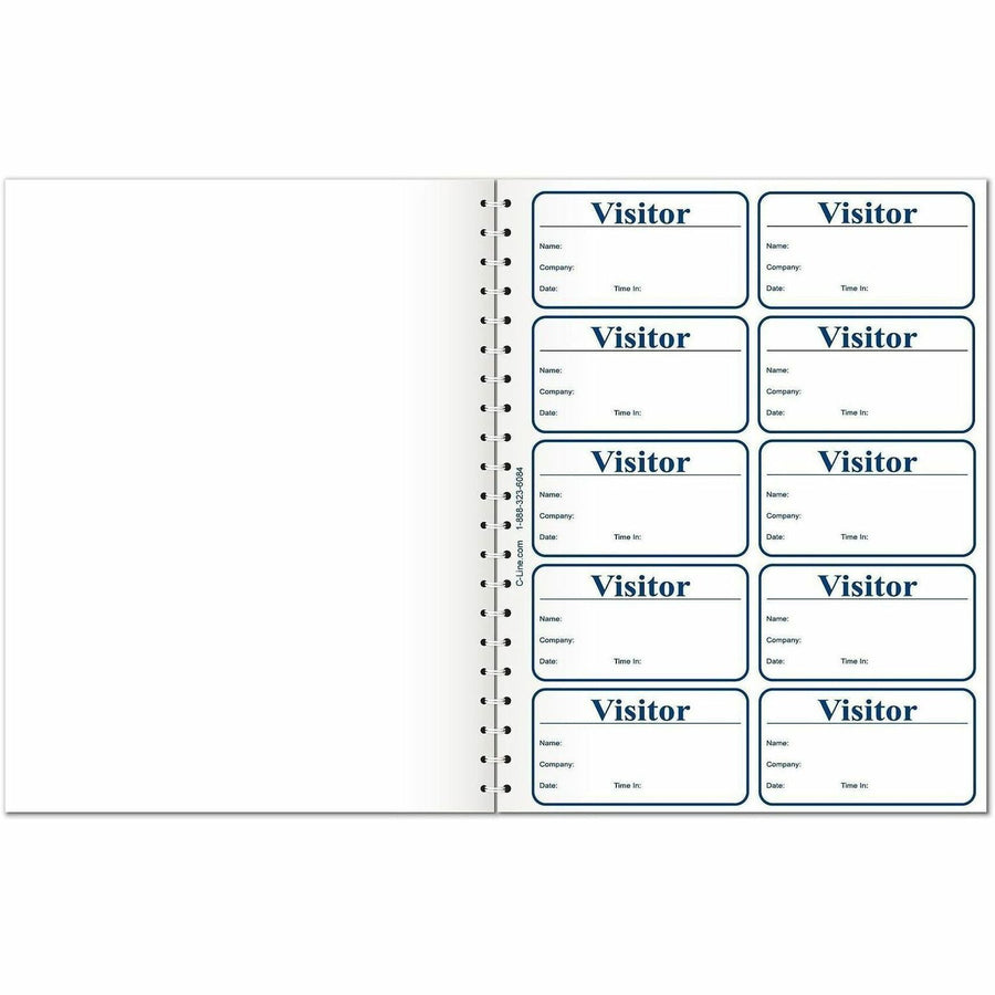 C-Line Registry Log Visitor Badges, White, 1 Box — view 1