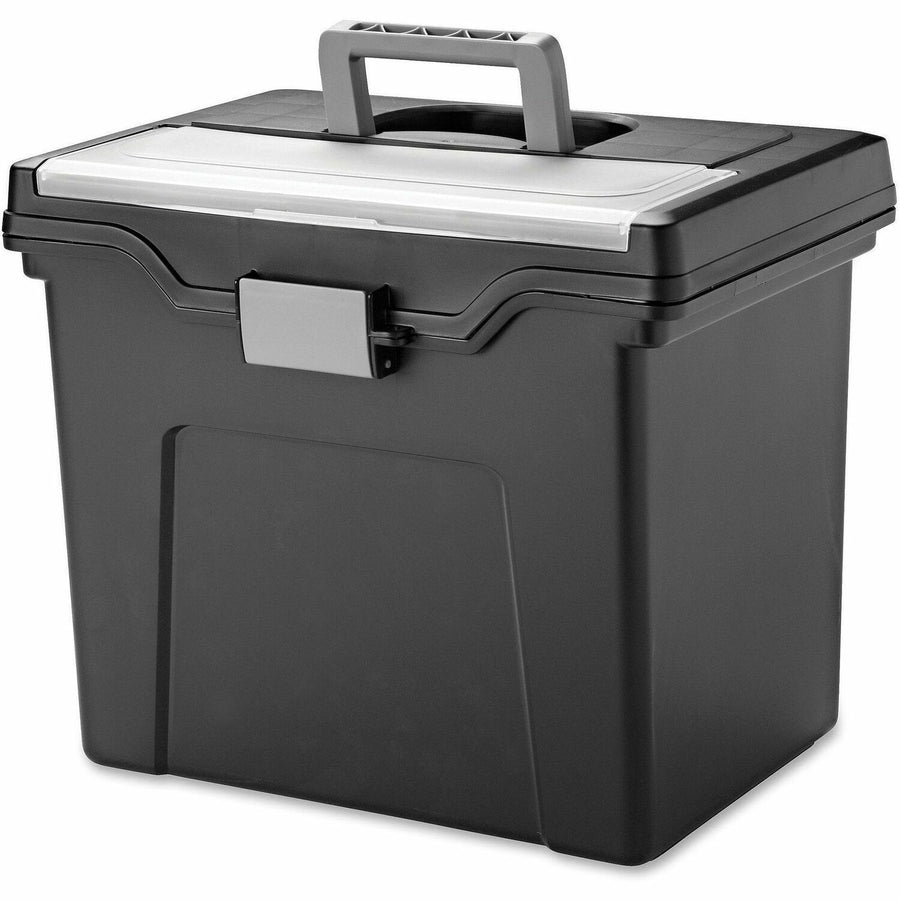 IRIS Portable Letter-size File Box, Black, 4EA/CT — view 1