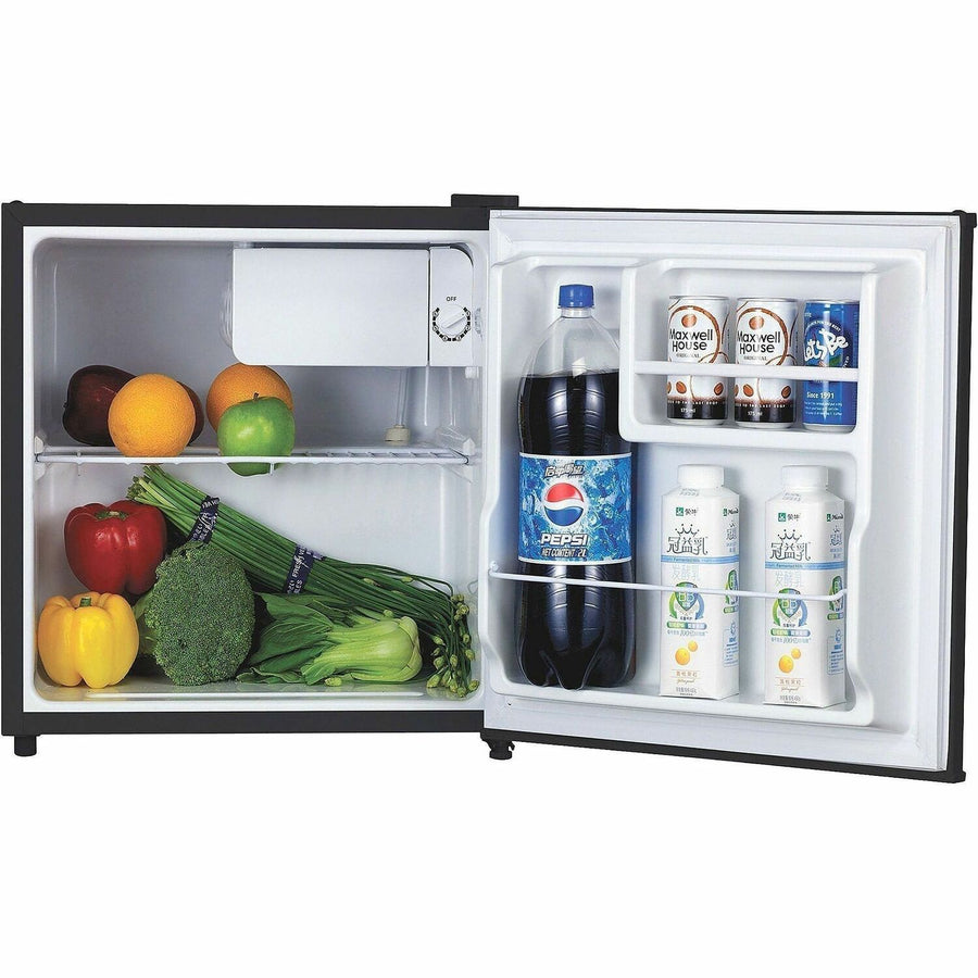 Lorell Compact Refrigerator, 17.7" x 19.4", Black, Plastic, Leveling Legs, LLR72311