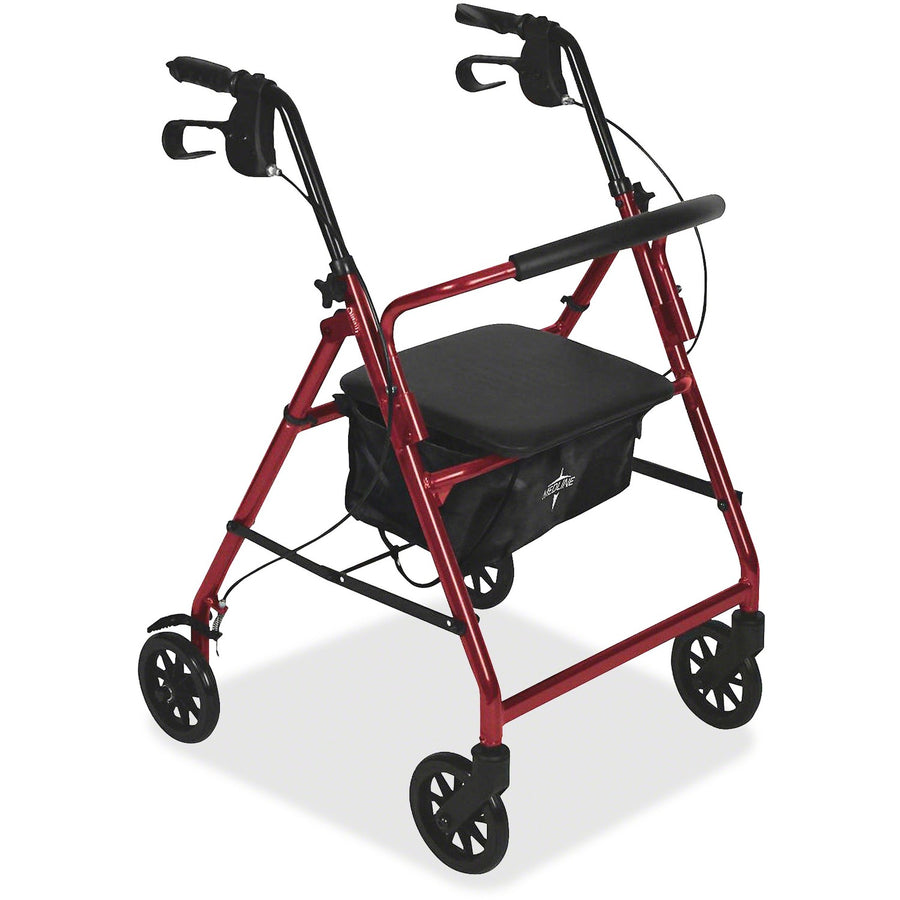 Medline Basic Steel Rollators, Red, /CT — view 1