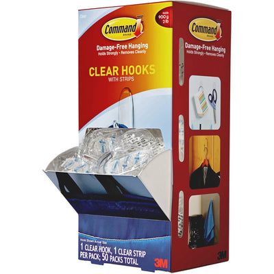 3M Command Hook Trial Pack - Medium, White, 50 / Carton, MMM17091CLRCABP
