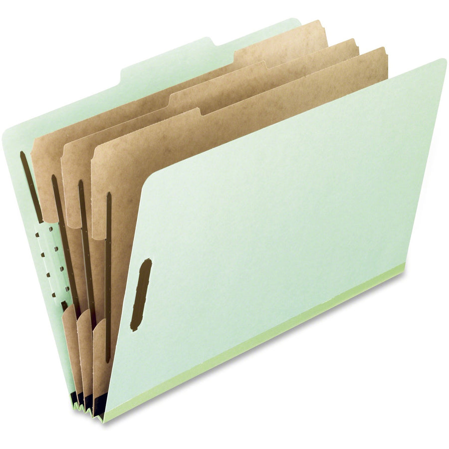 Pendaflex 8-part Pressboard Classification Folders, 10.688" x 12.625", Light Green, 1/3, Tear Proof, 10 / Box, PFX17174