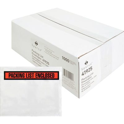 Sparco Pre-labeled Packing Slip Envelope, White, 1000 / Box, SPR41925