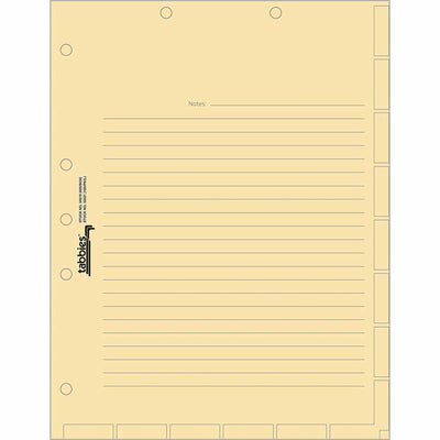 Tabbies 7-hole Manila Chart Divider Sheets, 400 / Box, TAB54519