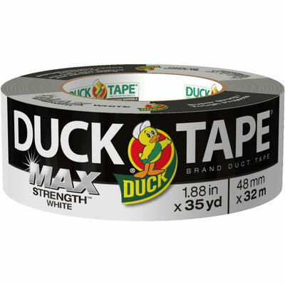 Duck MAX Strength Tape - White, Natural Rubber, 1.88", 35 yd, Heavy Duty, 1 Roll, DUC240866