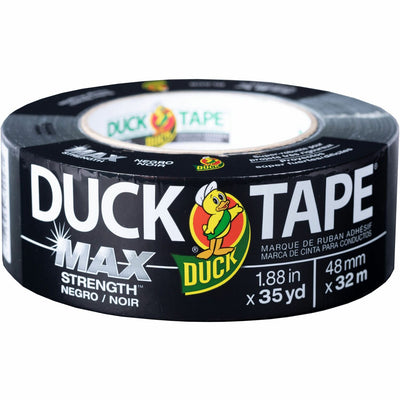 Duck MAX Strength Tape - Black, Natural Rubber, 1.88", 35 yd, Heavy Duty, 1 Roll, DUC240867