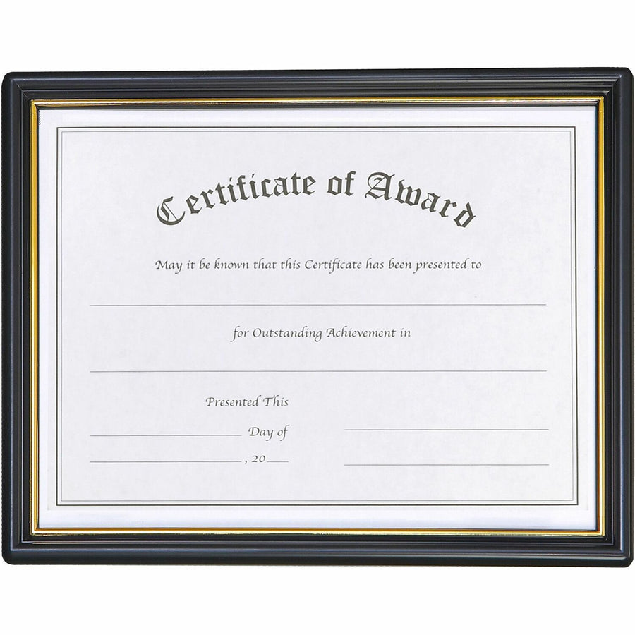 nudell Plastic Framed Award Certificate, Black, Hanger, NUD19210