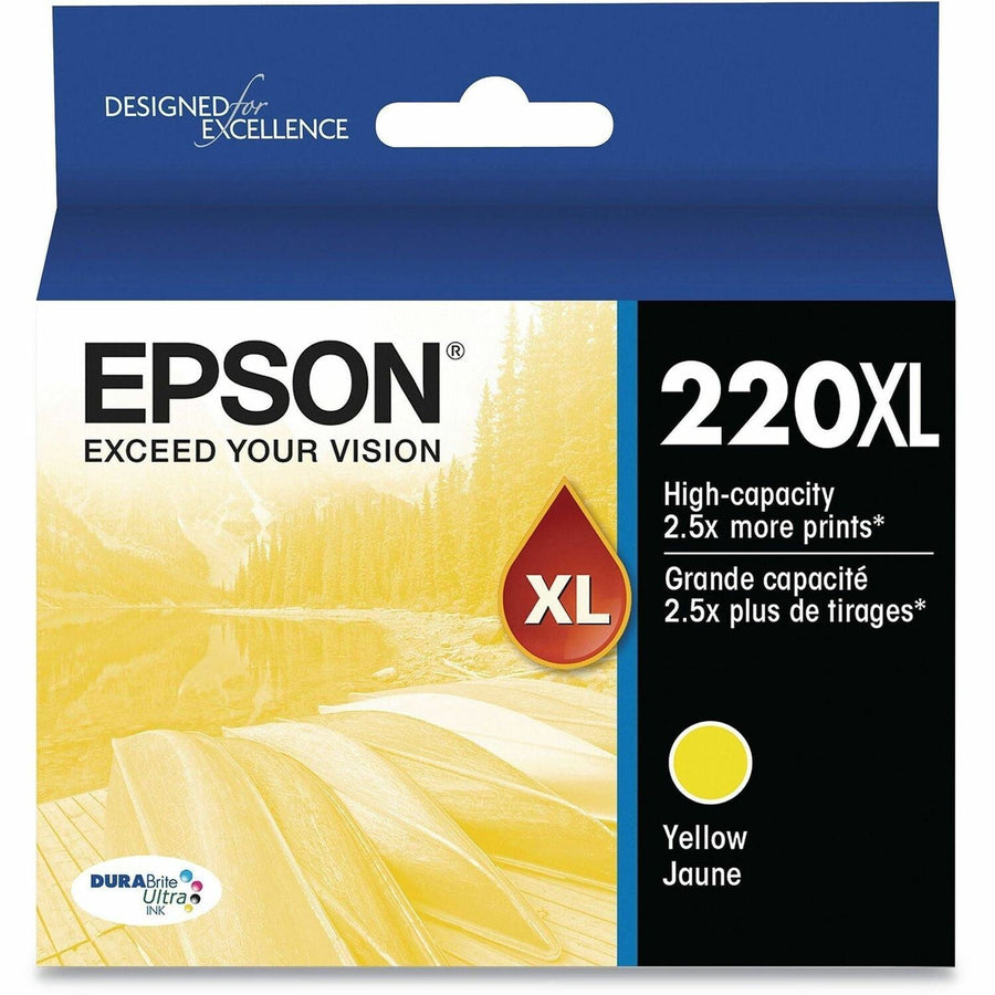 Epson 220XL, Yellow Ink Cartridge, High Capacity, DURABrite Ultra, 1 / Pack, EPST220XL420S