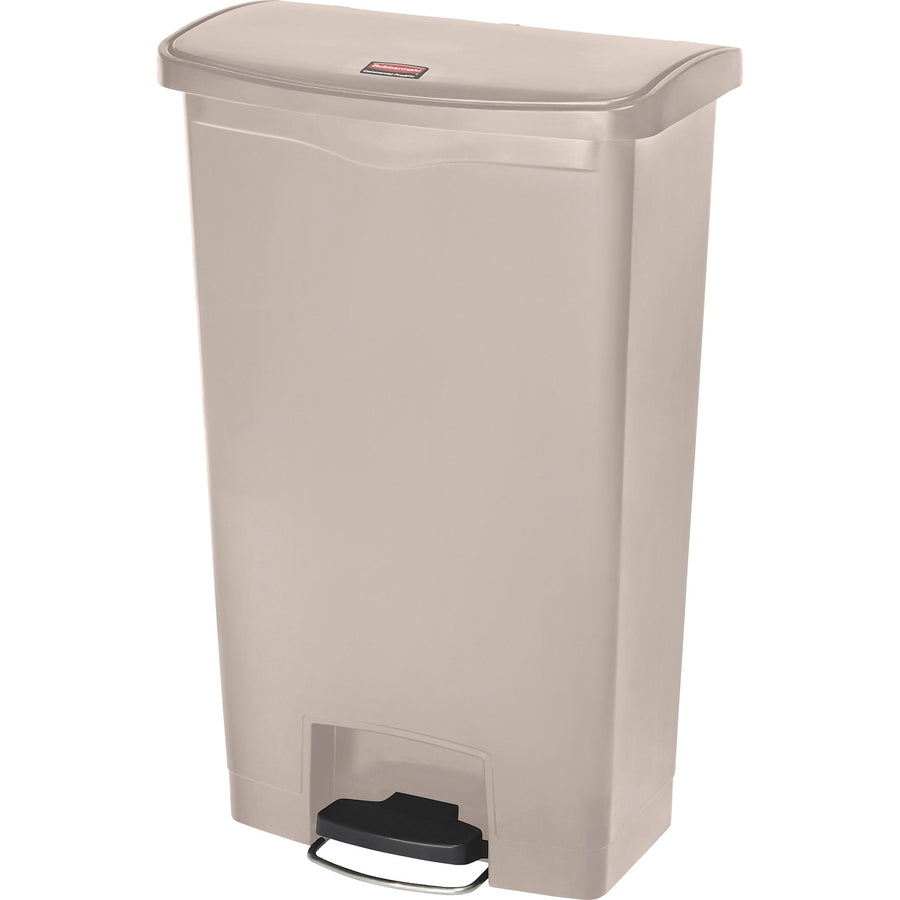 Rubbermaid Commercial Slim Jim 18G Front Step Container, 12.2" x 31.6", Beige, Plastic, 18 gal, RCP1883460