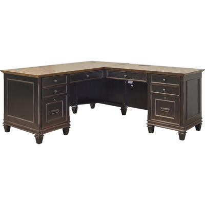 Martin Furniture Hartford L-Shaped Desk, Black, MRTIMHF684RRR