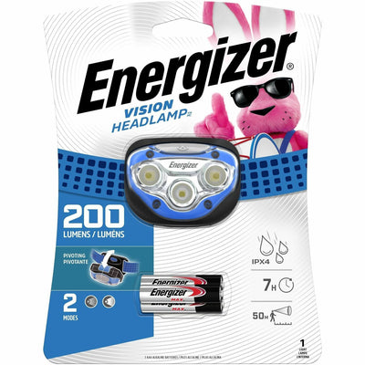 Energizer Vision LED Headlamp, 5" x 2", Blue, Pivot, 1 / Pack, EVEHDA32E