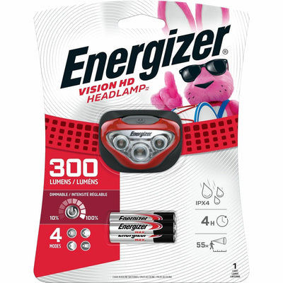 Energizer Vision HD LED Headlamp, Red, Flood Light Mode, 1 / Pack, EVEHDB32E