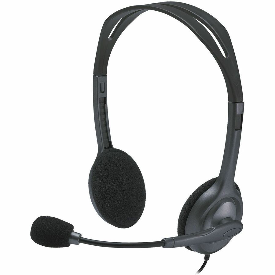 Logitech Stereo Headset H111, 5.7" x 6.4", LOG981000612
