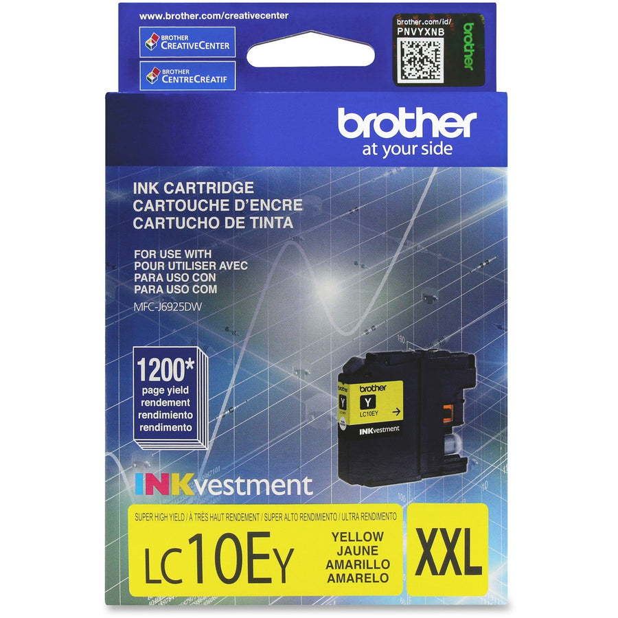 Brother LC-10EY Original Inkjet Ink Cartridge - Yellow -, /BX 5BX/PK 4PK/CT — view 1