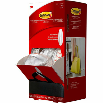 3M Command Hook Trial Pack - Medium, White, 1 Carton, MMM17081CABPK