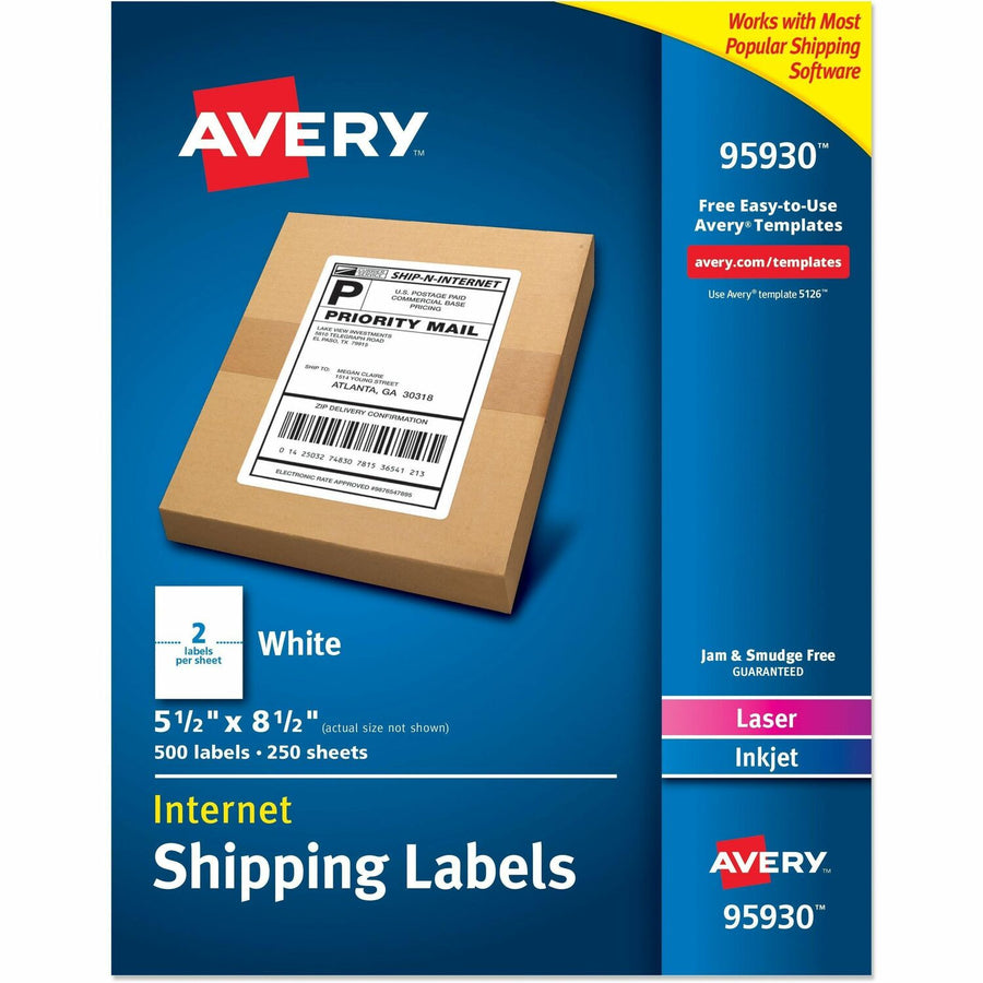 Avery Address Label, White, 250 / Box — view 1
