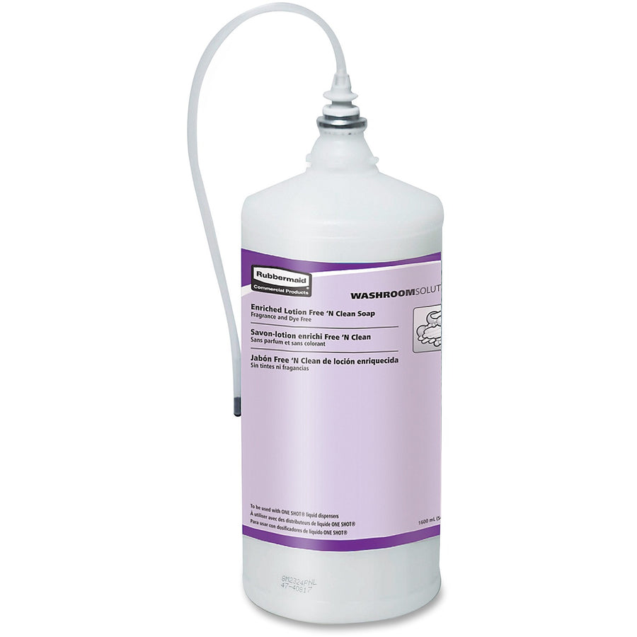 Rubbermaid Commercial One Shot Dispenser Lotion Soap Refill, Free 'N Clean, Chemical Resistant, 4 / Carton, RCP402364