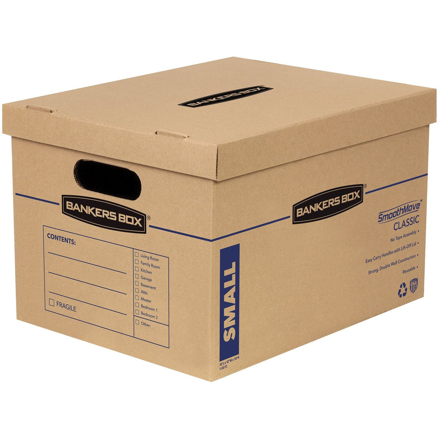 Bankers Box SmoothMove Classic Moving Boxes, 12.5" x 10.5", Kraft, Recyclable, 20 / Carton, FEL7714210