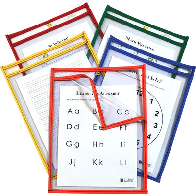 C-Line Super Heavyweight Plus Reusable Dry Erase Pockets, 25 / Box, CLI42620