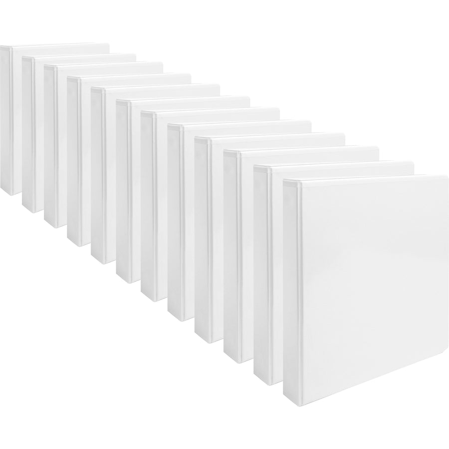 Business Source Round-ring View Binder, White, 8 1/2" Width x 11" Length, 12 / Carton — view 1