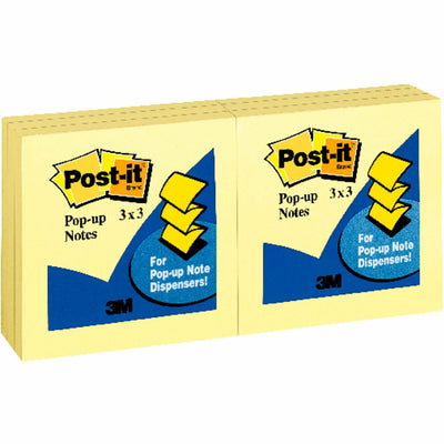 3M Post-it Pop-up Notes, Canary Yellow, 12 / Pack, MMMR330YWPK
