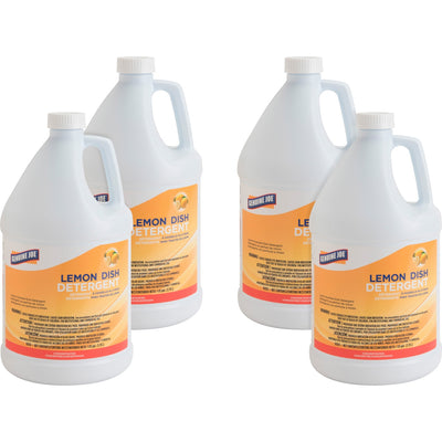 Genuine Joe Lemon Dish Detergent Gallon, White, 4 / Carton, GJO10359CT