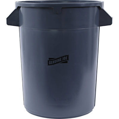 Genuine Joe Heavy-Duty Trash Container, Gray, 32 gal, GJO60463CT