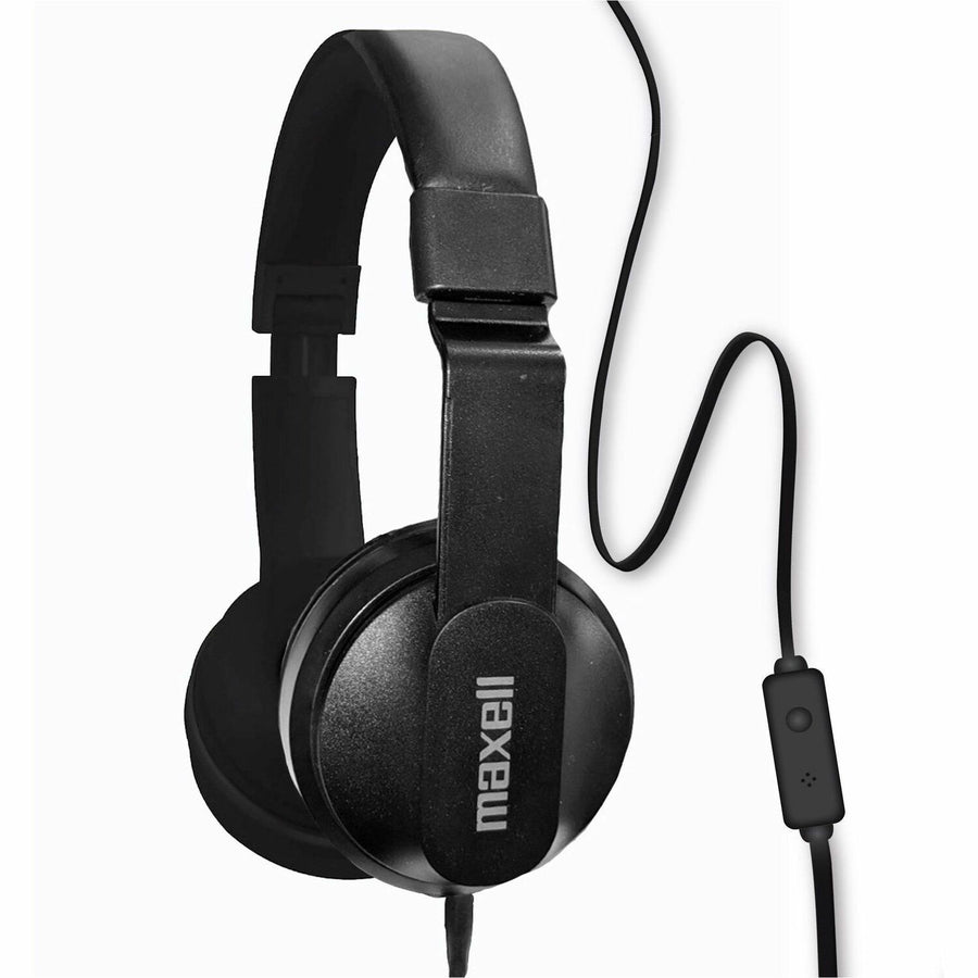Maxell Solid2 Headphones w/ Mic, Black, Daisy Chain, MAX290103