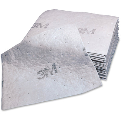 3M Maintenance Sorbent Pads, White, Scrim, 100 / Carton, MMMMPD1520DD