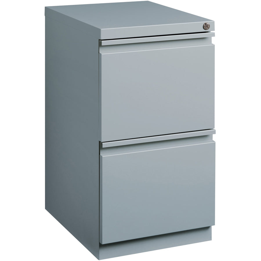 Lorell 20" File/File Mobile File Cabinet with Full-Width Pull, 15" x 27.7", Gray, Steel, Recessed Drawer, LLR79136
