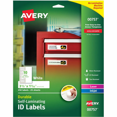 Avery Easy Align ID Label, White, 25 / Pack, AVE00757