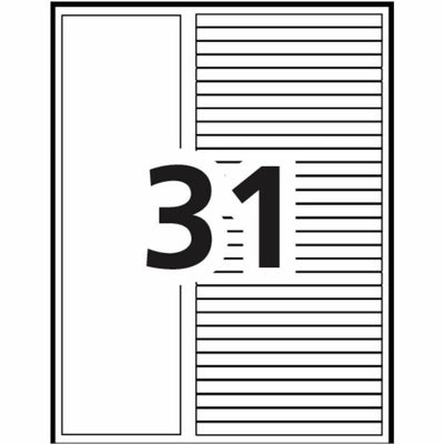 Avery 1-31 Dividers, 31 Tabs, Ready Index, Arched Tabs (11846), White, 1 Set, AVE11846