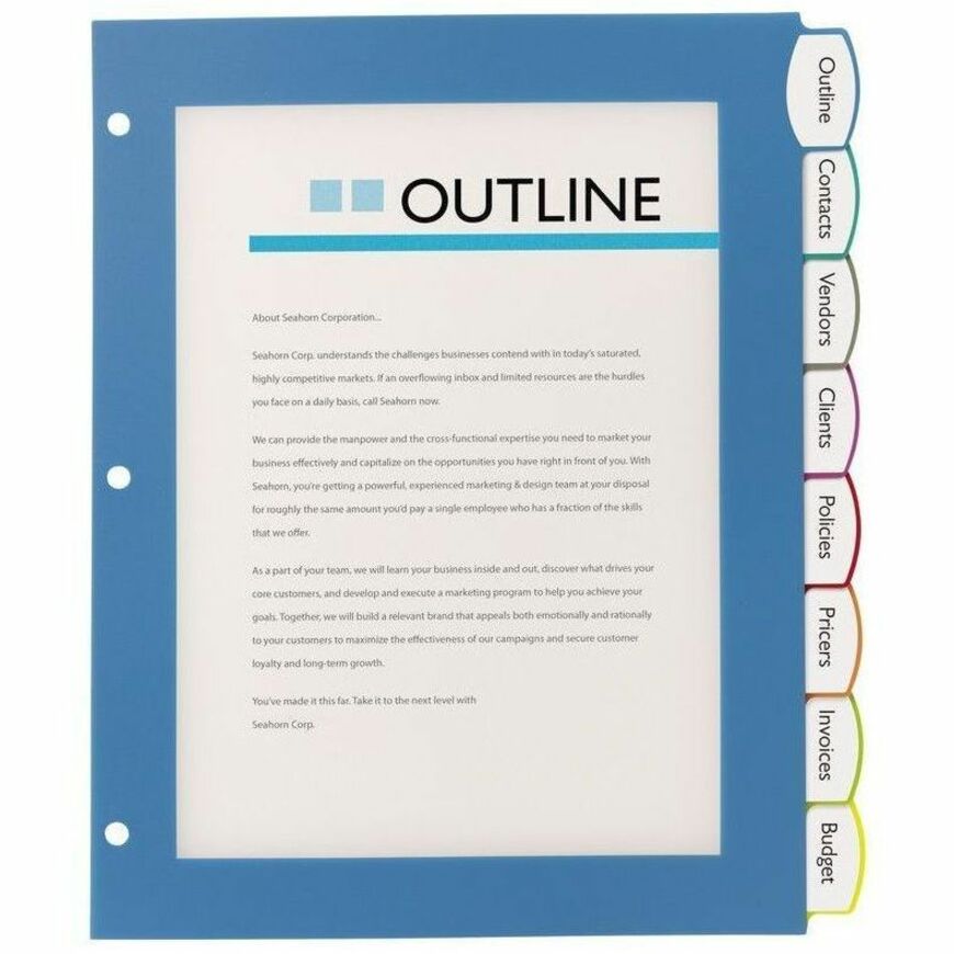 Avery Big Tab™ UltraLast™ Plastic Dividers for Laser and Inkjet Printers, 8 tabs, Multicolor, 1 Set — view 1