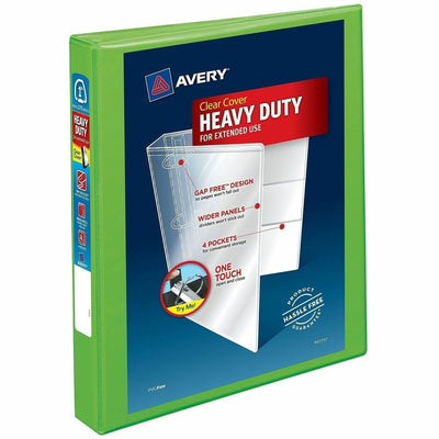 Avery Heavy-Duty View Binders - Locking One Touch EZD Rings, Chartreuse, 8 1/2" Width x 11" Length, 12EA/CT — view 1