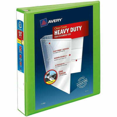 Avery Heavy-Duty View Binders - Locking One Touch EZD Rings, Chartreuse, 8 1/2" Width x 11" Length, 12EA/CT — view 1