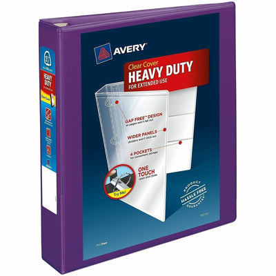 Avery Heavy-Duty View Binders - Locking One Touch EZD Rings, Purple, 8 1/2" Width x 11" Length, 12EA/CT — view 1