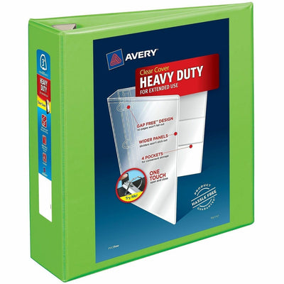 Avery Heavy-Duty View Binders with One Touch EZD Rings, Chartreuse, 8 1/2" Width x 11" Length, 4EA/CT — view 1