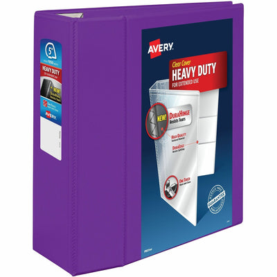 Avery Heavy-Duty View Binders with One Touch EZD Rings, Purple, 8 1/2" Width x 11" Length, AVE79816