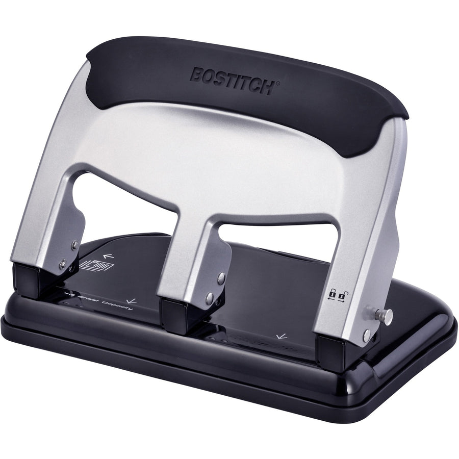 Amax Bostitch EZ Squeeze 40-sheet 3-Hole Punch, Silver, 6EA/CT — view 1