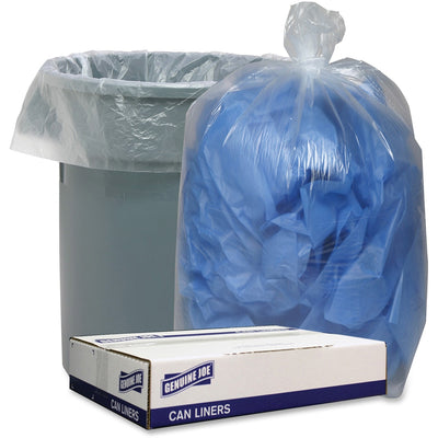 Genuine Joe Clear Low Density Can Liners, 100 / Carton, GJO29125