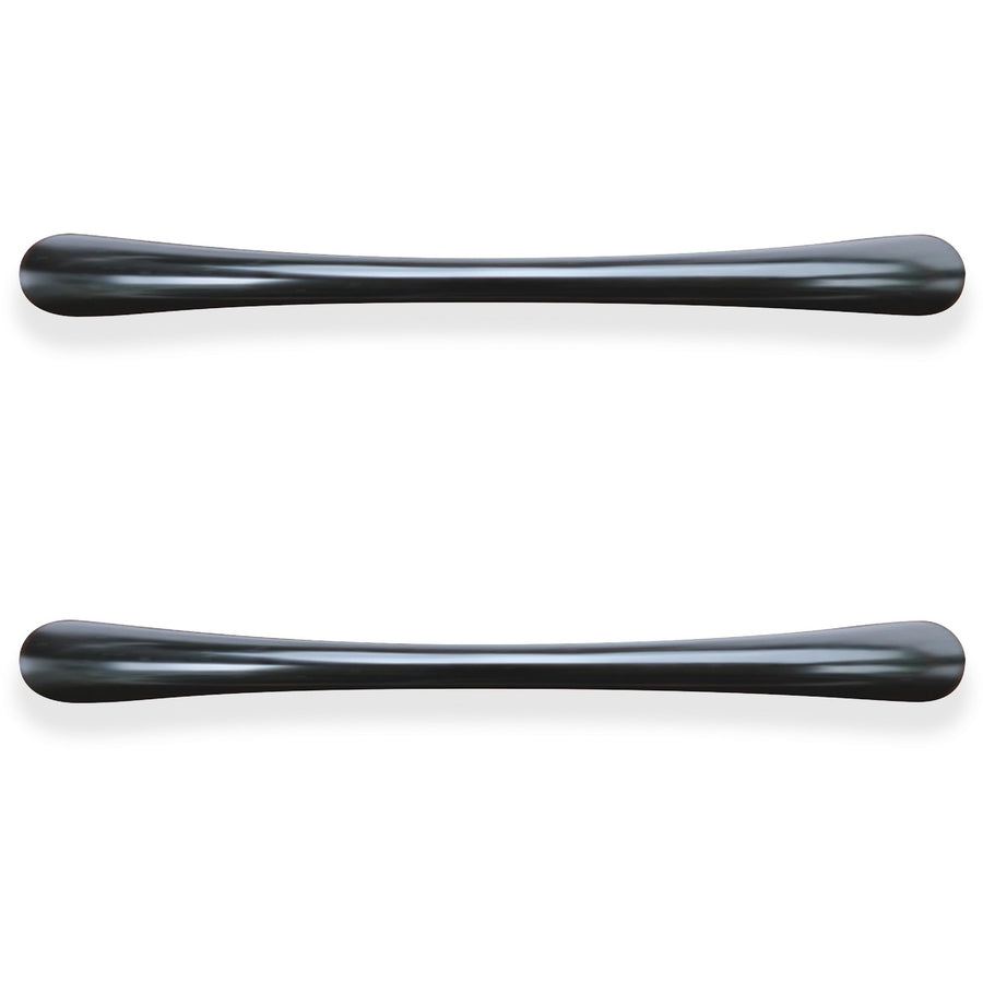Lorell Chateau Series Laminate Drawer Transitional Pulls, 4.50" x 1", Black, Aluminum Alloy, 2 / Pack, LLR34345