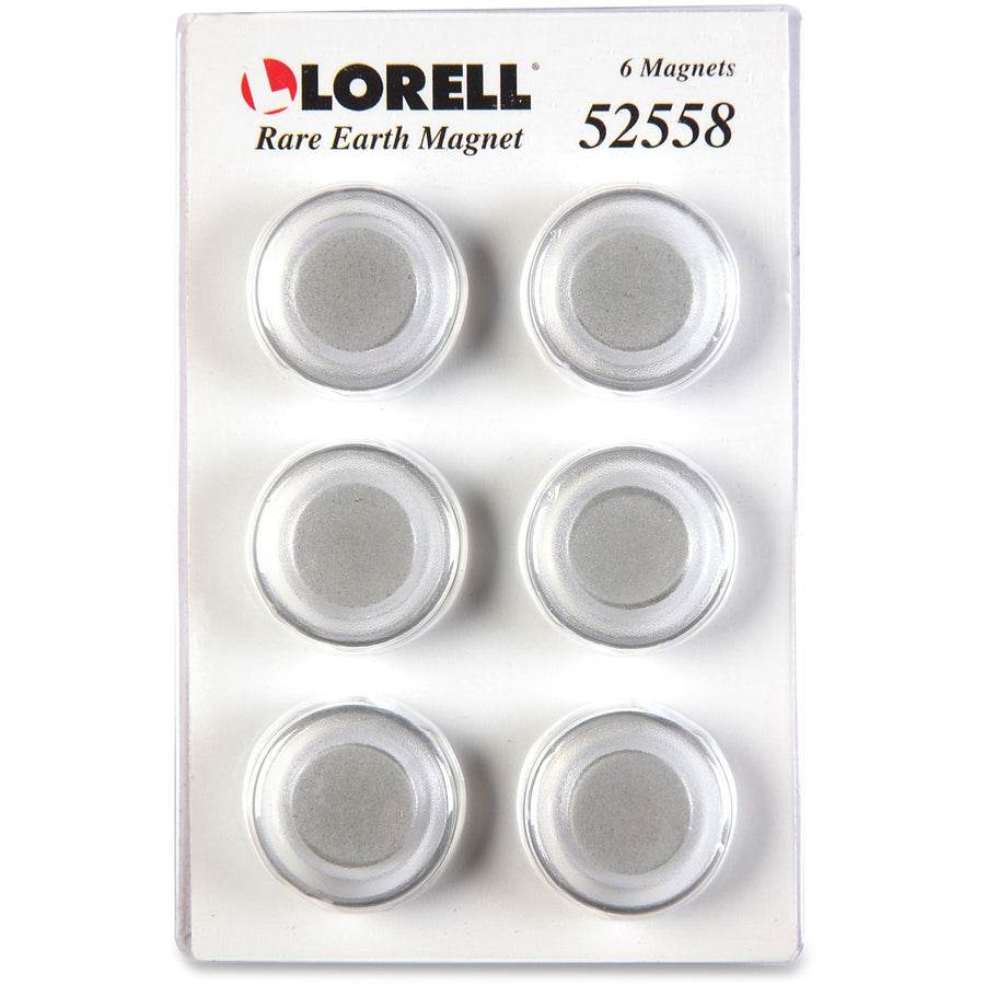 Lorell Round Cap Rare Earth Magnets, Clear, Plastic, 1 / Pack, LLR52558
