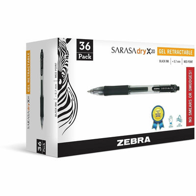 Zebra Sarasa Gel Retractable Pens, 36 / Pack, ZEB46136