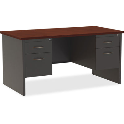 Lorell Fortress Modular Series Double-Pedestal Desk, Dual Color, LLR79142