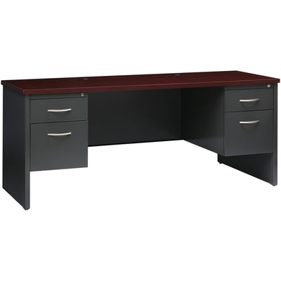 Lorell Fortress Modular Series Double-pedestal Credenza, Dual Color, LLR79158
